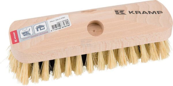 Skurebørste med fiberhår og træbagside, 22x6,5 cm