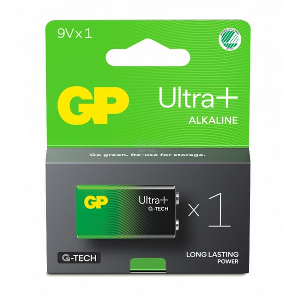 GP Batteri 9V Alkaline 1604AUP/6LF22