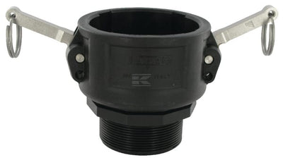 Camlock type B 3" udvendigt gevind 2-1/2" polypropylen
