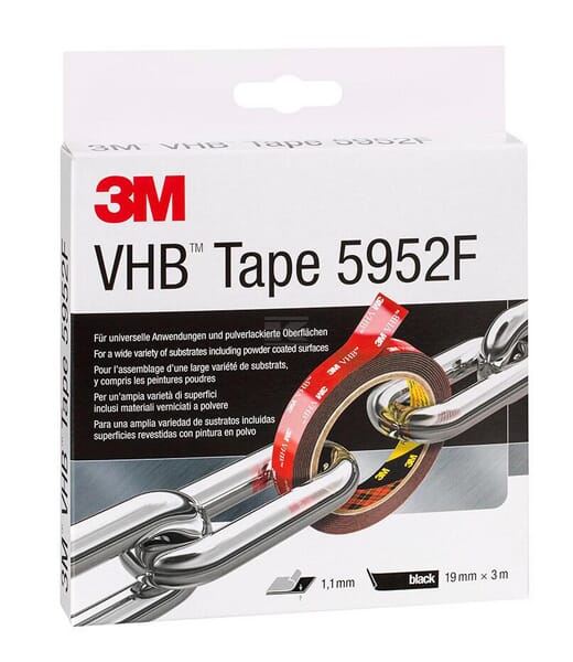 3M VHB™-tape 5952 F, sort, 19 mm x 3 m
