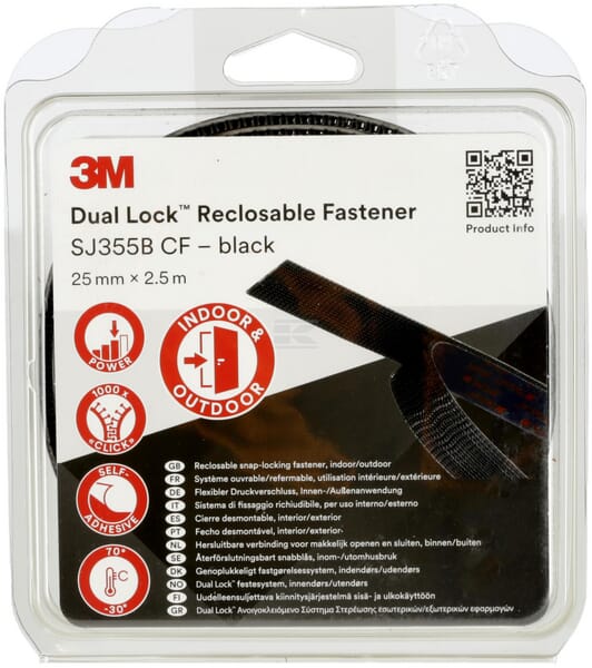 3M Dual Lock SJ355B CF genlukkelig tape 25 mm x 2,5 m