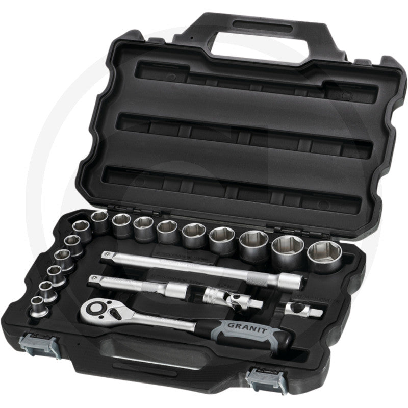 GRANIT BLACK EDITION 1/2" Topnøgle-sæt
20 dele, metrisk