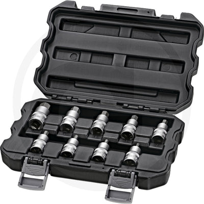 1/2" bits topper-sæt, indvendig 6-kant, 9 dele Granit black edition