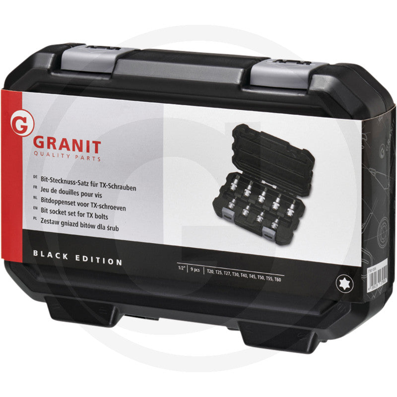1/2" bitstopper-sæt, tx 9 dele Granit black edition