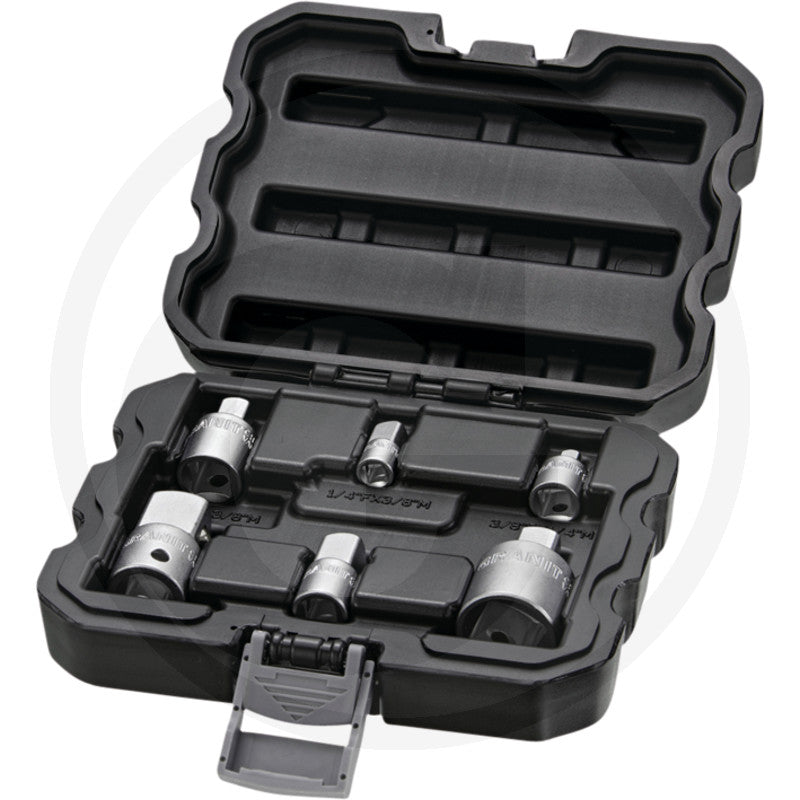1/4"+3/8"+1/2" adapter-sæt 6 dele Granit black edition