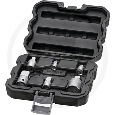 1/4"+3/8"+1/2" adapter-sæt 6 dele Granit black edition