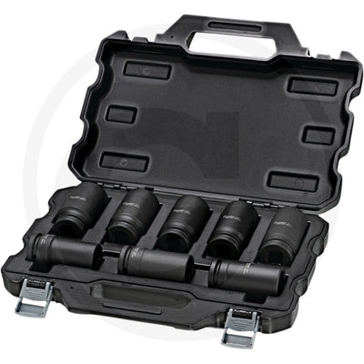 3/4" 6-kant krafttopper, sæt:
8 dele Granit black edition