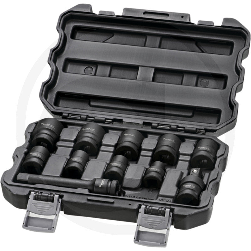 GRANIT BLACK EDITION 1/2" 6-kant krafttopper, sæt med 11 dele