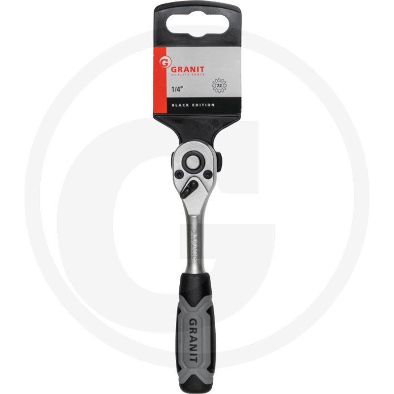 1/4" skralde med omskifter, 72 tænder Granit black edition