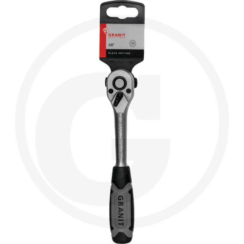 3/8" skralde med omskifter, 72 tænder Granit black edition