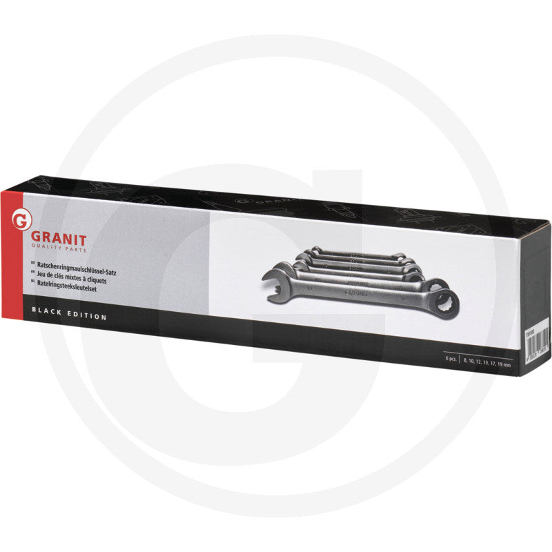 GRANIT BLACK EDITION R/G nøgle med skralde-sæt
• metrisk 6 blade