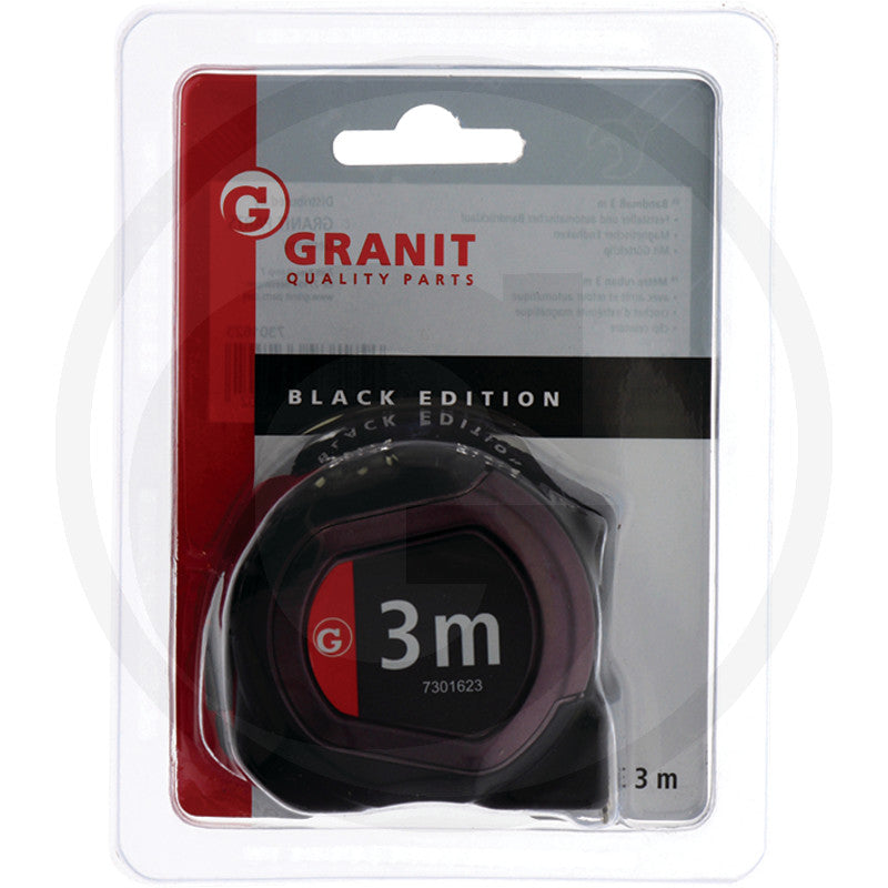 Målebånd 3m Granit black edition