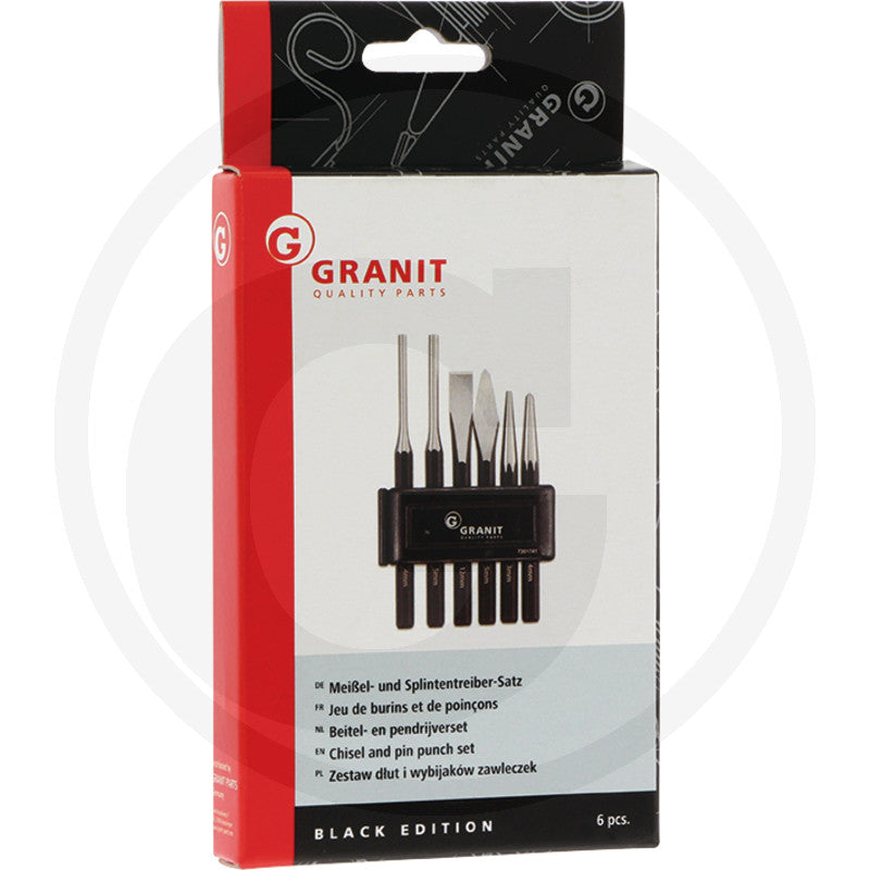 Mejsel- og splitdriversæt 6 dele Granit black edition