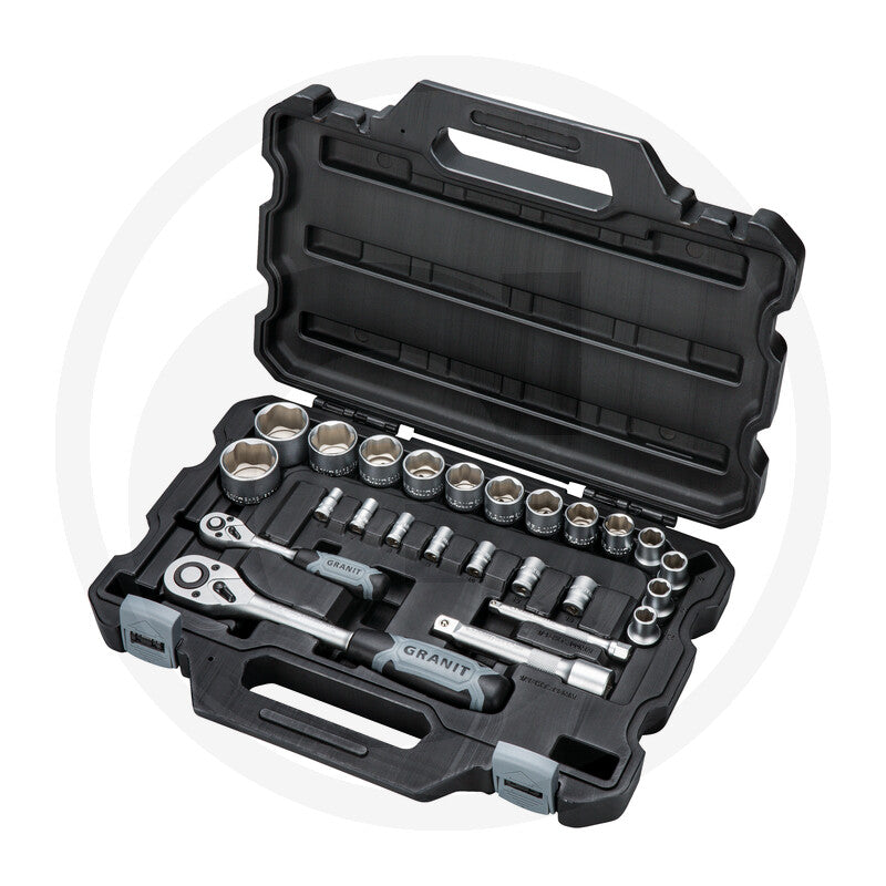 GRANIT BLACK EDITION HeavyGrip topnøglesæt, 1/4” - 1/2"