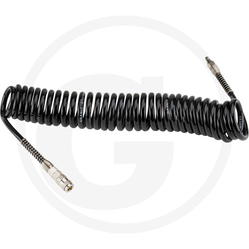 Trykluftspiralslange 7,5m - 10m Granit black edition