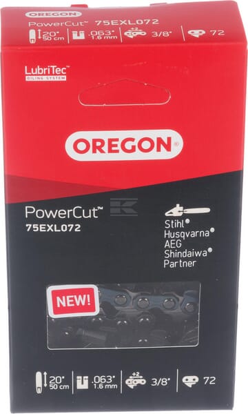 Oregon Savkæde 3/8" 1,6mm 72 DL, right angle chisel