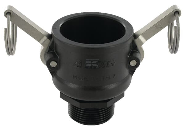 Camlock type B 1-1/2" udvendigt gevind 1-1/4" polypropylen