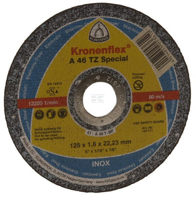 Klingspor Skæreskive 125x1,6mm lige Kronenflex TZ A46TZ