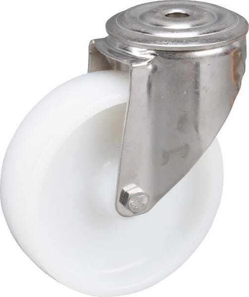 Tente drejehjul polyamid Ø125 mm, rustfrit stål