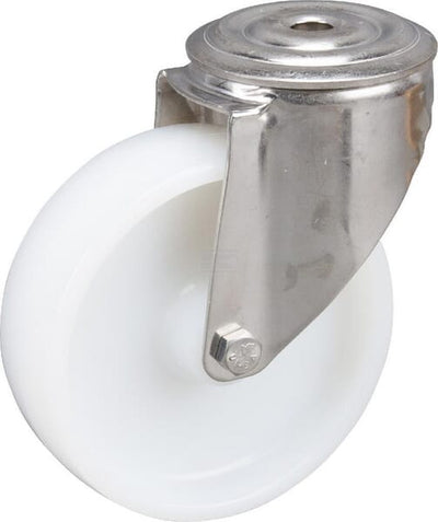 Tente drejehjul polyamid Ø125 mm, rustfrit stål