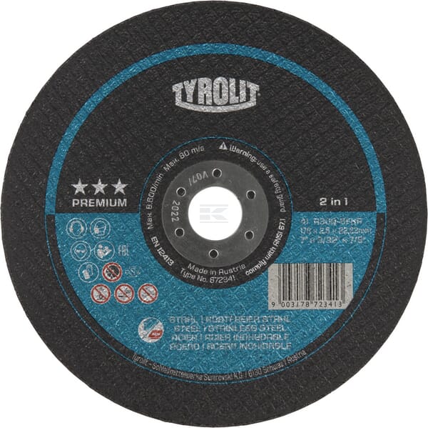 Tyrolit Skæreskive lige Premium 178x2,5x22 mm