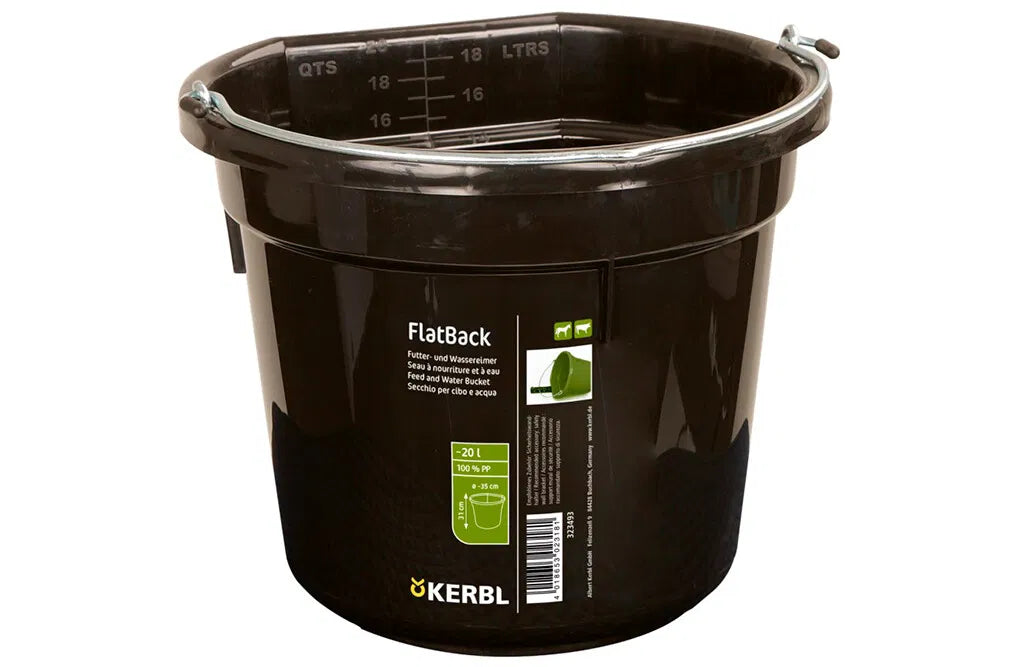 Foder-/vandspand, sort - 20 liter