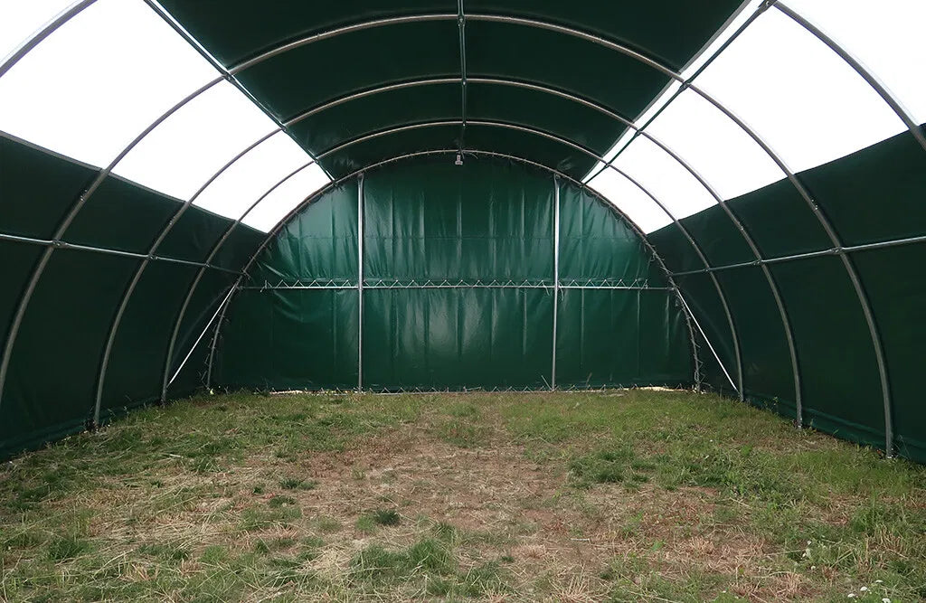 Rundbuehal 12x9x4,5 m, med ovenlys