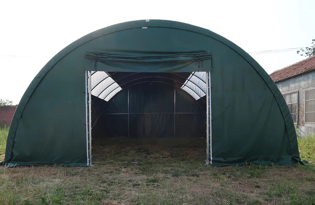Rundbuehal 12x9x4,5 m, med ovenlys