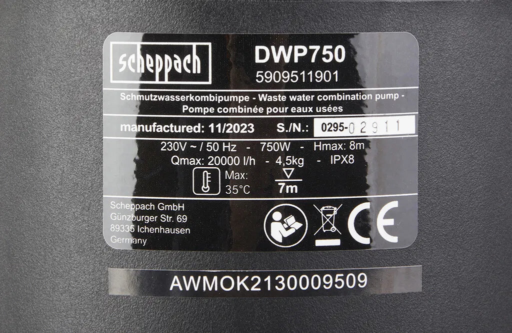 Scheppach dykpumpe DWP750