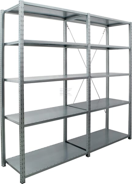 Beka Stålreol med 10 hylder, 2000x400x2000 mm