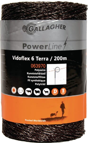 Gallagher Vidoflex 6 Terra Elhegnstråd 200 m