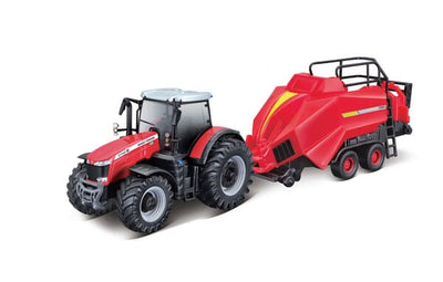 Massey Ferguson 8740S Traktor med Ballepresser Legetøj