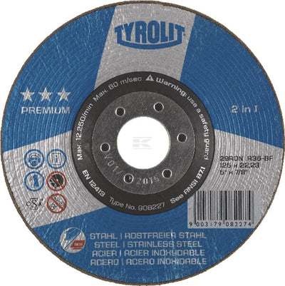 Tyrolit Slibeskive PREMIUM 29RON 115x22mm Stål/INOX
