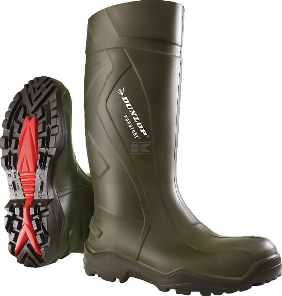 Dunlop Purofort Gummistøvle Grøn, Klasse 5, Str. 6.5
