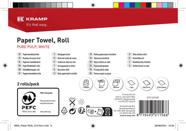 Tork Aftørringspapir, hvid, 1-lags, 23 cm x 1000 m