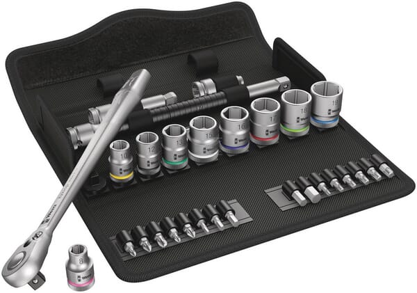 Wera 8100 SB 8 Zyklop Metal-skraldesæt, 3/8", 29 dele