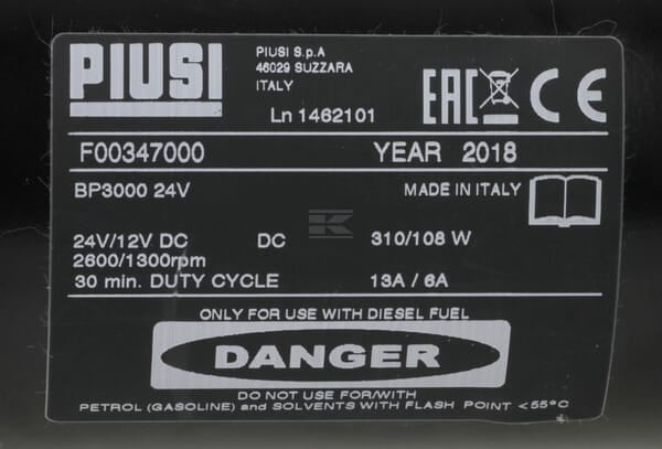 Piusi Dieselpumpe BP3000 24V til dieseloverførsel