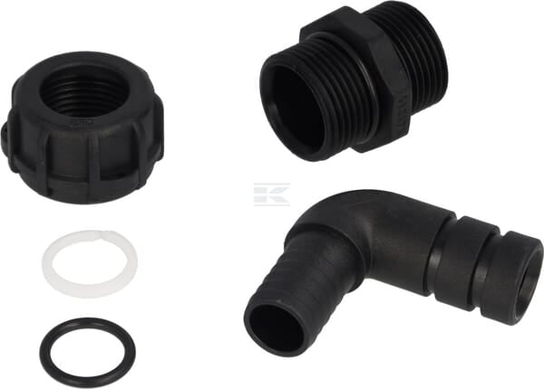 Piusi Slangestuds 19 mm, 1" udvendigt BSP-gevind 90°