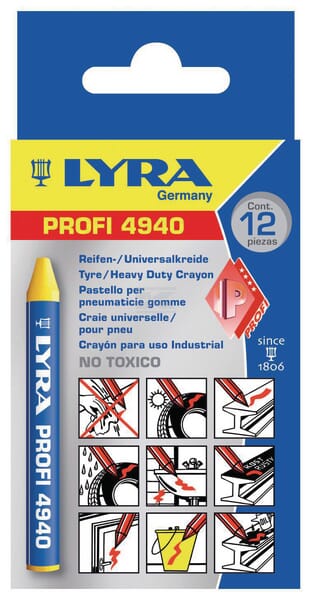 Pentel Dækkridt gult 12 stk.