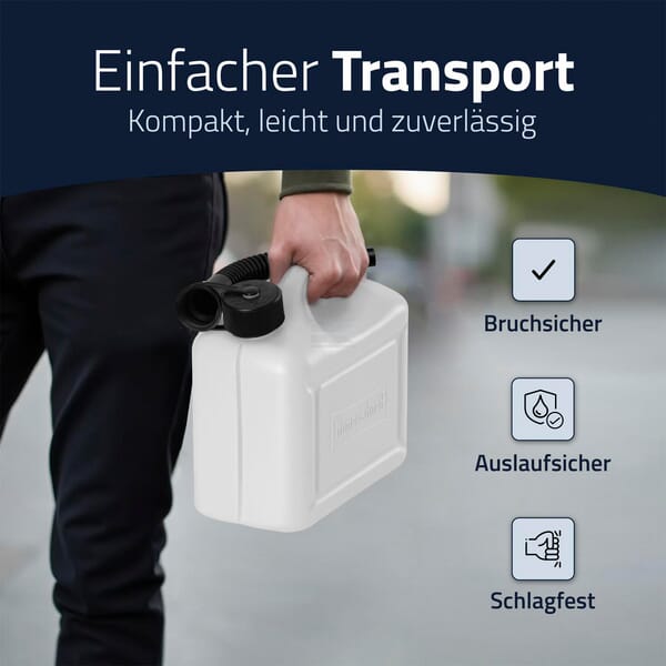 Hünersdorff Jerrycan 5 liter, klar plastdunk
