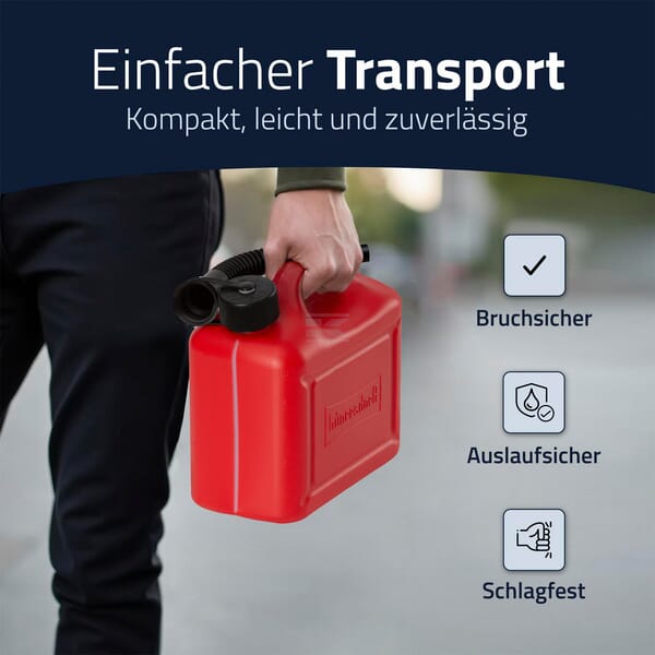 Hünersdorff Jerrydunk 5 liter rød plast