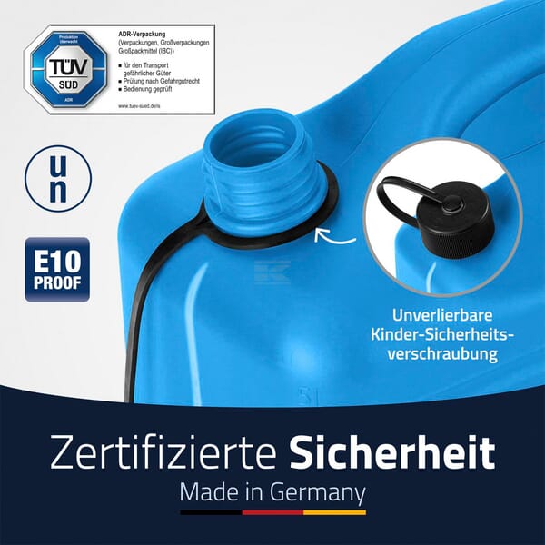 Hünersdorff Jerrycan 5 liter, blå