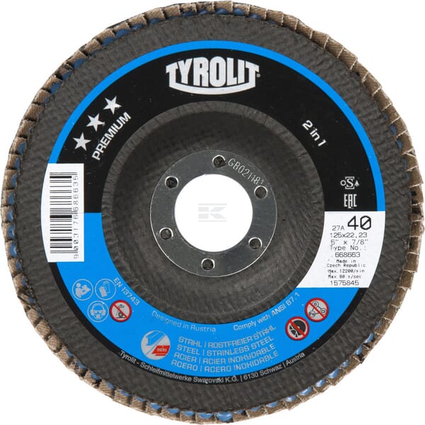 Tyrolit Lamelskive PREMIUM 125x22,2 mm A40S-B