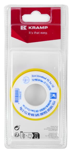 PTFE-tape 12 mm x 12 m til tætning af gevind