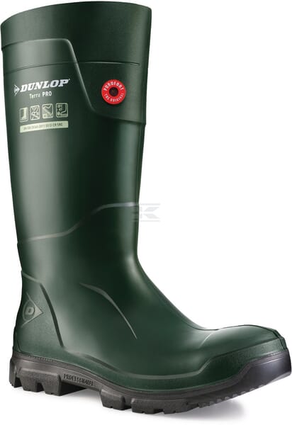 Dunlop TerraPRO Gummistøvler Grøn, Størrelse 37
