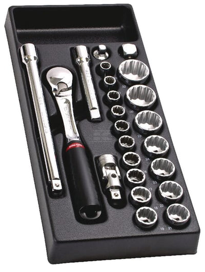 Facom Topnøglesæt 1/2", metrisk 12 kant