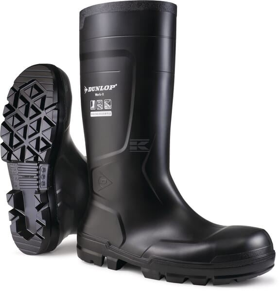 Dunlop Work-it FS Sort Gummistøvle, Størrelse 37