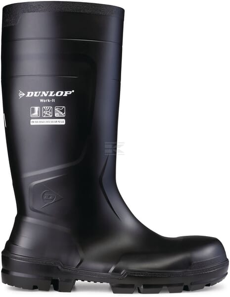 Dunlop Work-it FS Sort Gummistøvle, Størrelse 37