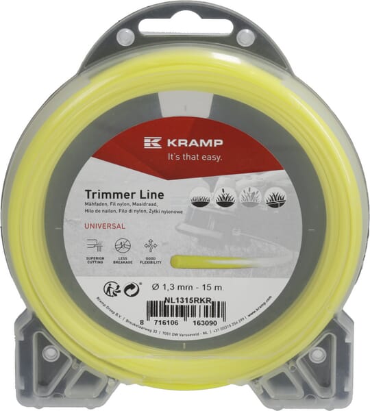 Rund Trimmersnøre Gul 1,3 mm 15 m