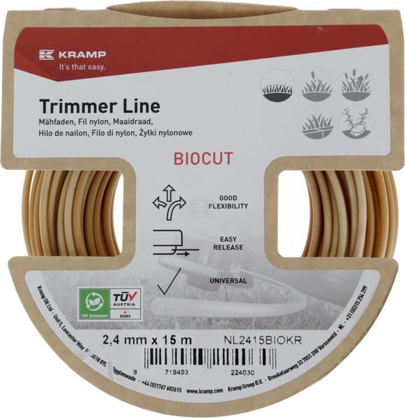 Biocut Trimmersnøre Ø2,4 mm, 15 m rund